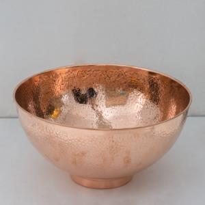 Hammered Copper Vessel Sink, Solid Copper Bathroom Washbasin, Round Sink Copper