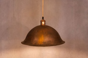 Oxidized Solid Copper Pendant Light, Kitchen Island Hanging Light Fixture