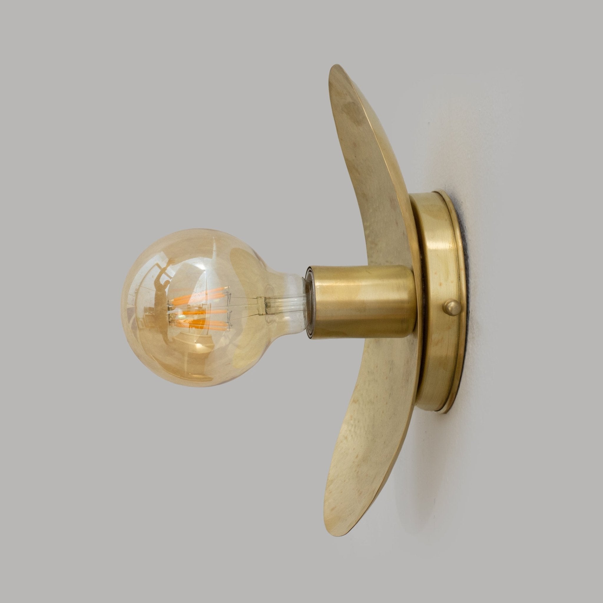 Smooth Hammered Brass Wall Sconce, Vanity Wall Lamp, Wall Light, Sconce Fixture, Wall Mount Light